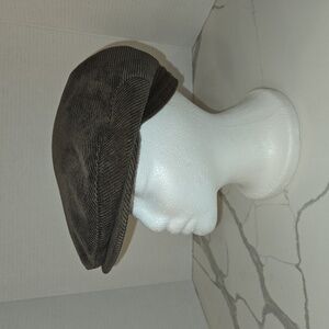 Vintage Corduroy Flat Page Boy Cap Brown Medium